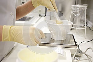 Preparation of a medicine in a laboratory