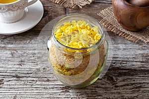 Preparation of mullein syrup from fresh verbascum flowers