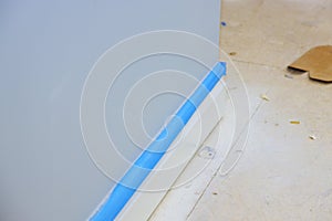 Preparation for painting wall painting tools blue painter tape