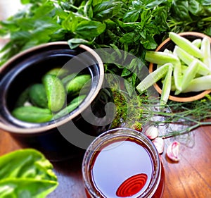 Preparation of pickled cucumbers