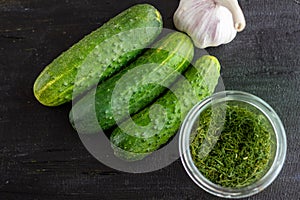 Preparation of pickled cucumbers photo