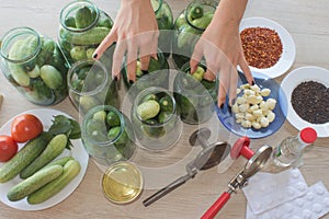 Preparation for pickling cucumbers. Preservation