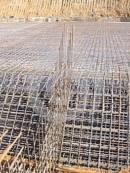 Preparation of reinforced frame for subsequent pouring of concrete