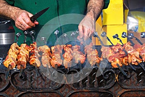 Preparation of a shish kebab