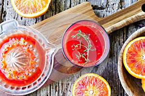 Preparation of Sicilian blood oranges juice