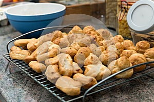 Preparation of the small cream puffs
