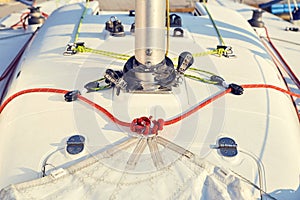 Preparation of staysail for use