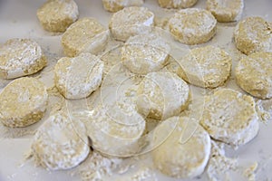 Preparation of traditional ukrainian cheesecakes