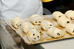 Preparation of viennoiserie pain au chocolat