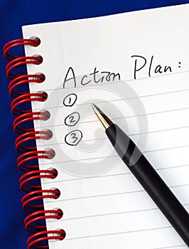 Prepare the action plan in a writing pad