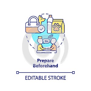 Prepare beforehand concept icon