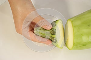 Prepare one zucchini as healthy food