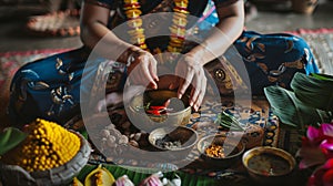 Prepare spices according to religious beliefs for good fortune.AI Generated
