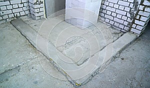 Prepared concrete foundation for further setting of brick wall