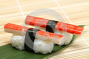 Prepared and delicious sushi
