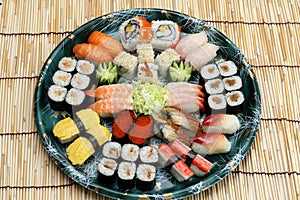 Prepared and delicious sushi