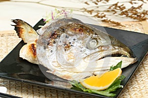 Prepared and delicious sushi fish steak