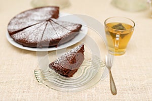 Prepared dessert in a family home. Family meeting at the kitchen table