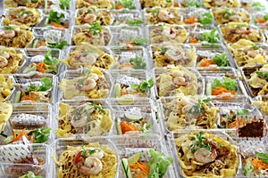 Prepared food in plastic box