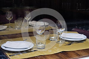 Prepared table of a restaurant