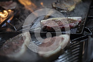 Red Meat Preparetion on a grill photo