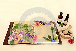 Preparing Aromatherapy Essential Oil with Herbs and Flowers