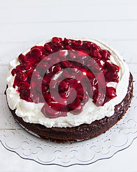 Preparing black forest cake