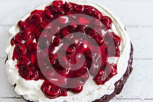 Preparing black forest cake