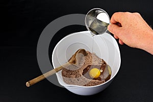 Preparing a brownie dough