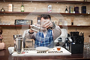 Preparing a cocktail with fire