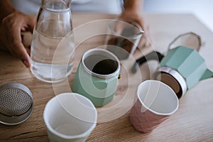 Preparing Coffee on the table