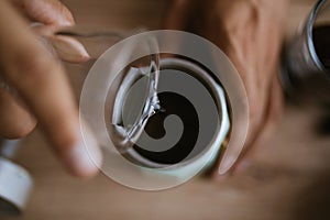 Preparing Coffee on the table