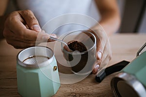 Preparing Coffee on the table