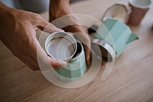 Preparing Coffee on the table