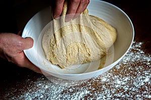 Preparing dough for bread