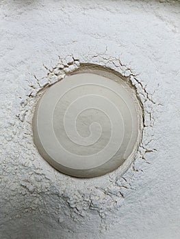 Preparing the dough for pizza, scales