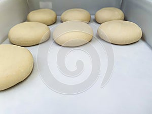 Preparing the dough for pizza, scales