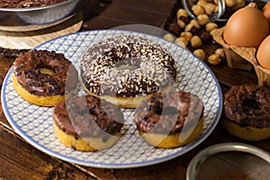 Preparing doughnuts at home