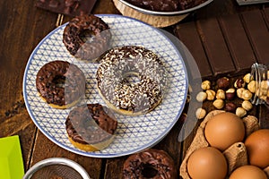 Preparing doughnuts at home