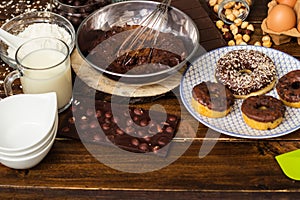 Preparing doughnuts at home