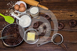 Preparing doughnuts at home