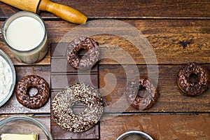 Preparing doughnuts at home