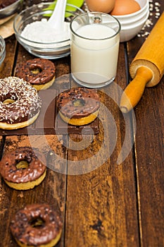 Preparing doughnuts at home