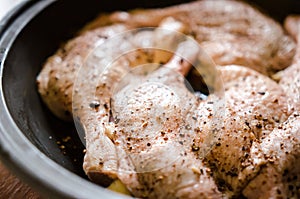 Preparing duck confit- legs