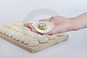 Preparing dumplings