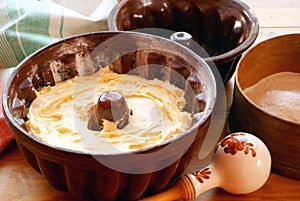 Preparing Easter cake (baba)