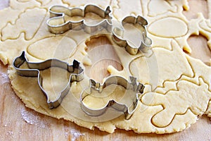 Preparing easter gingerbread cookies step by step