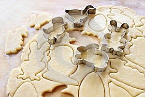 Preparing easter gingerbread cookies step by step