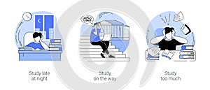 Preparing for exams isolated cartoon vector illustrations se photo