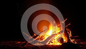 Preparing the fire to cook dinner